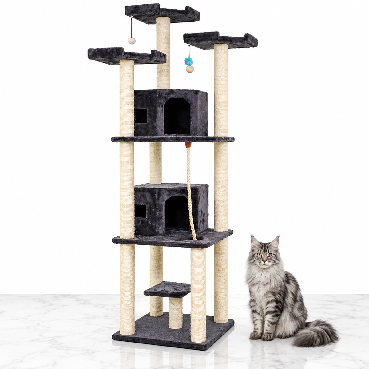Armarkat A8202 82-inch Cat Tree, Dark Charcoal — maine coon silver
