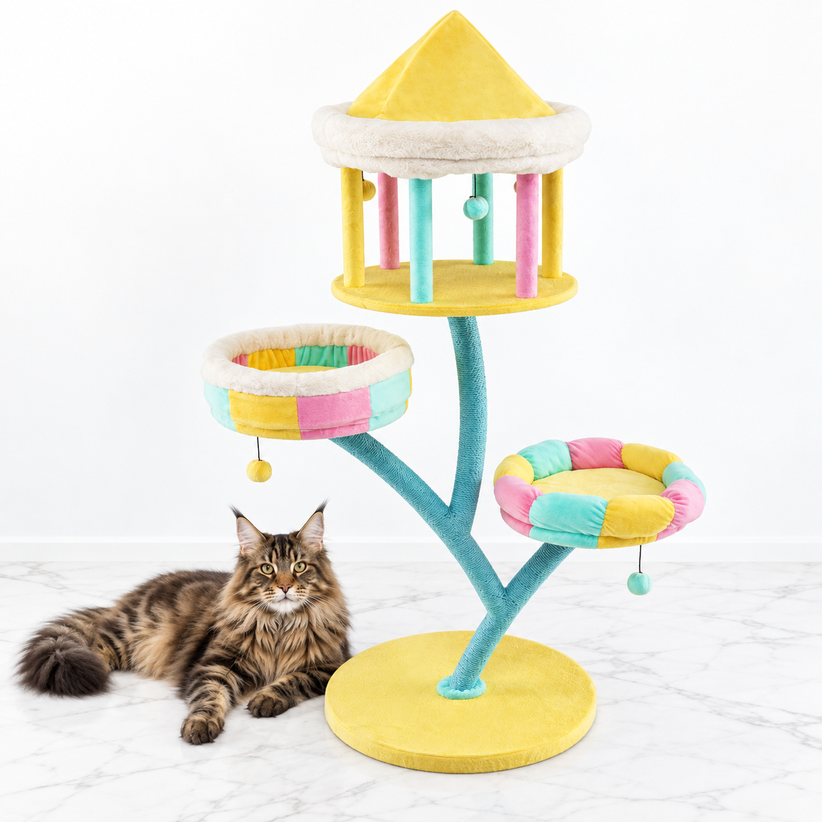 Costway Multi-Layer Cat Tree PV10161 Color — maine coon brown