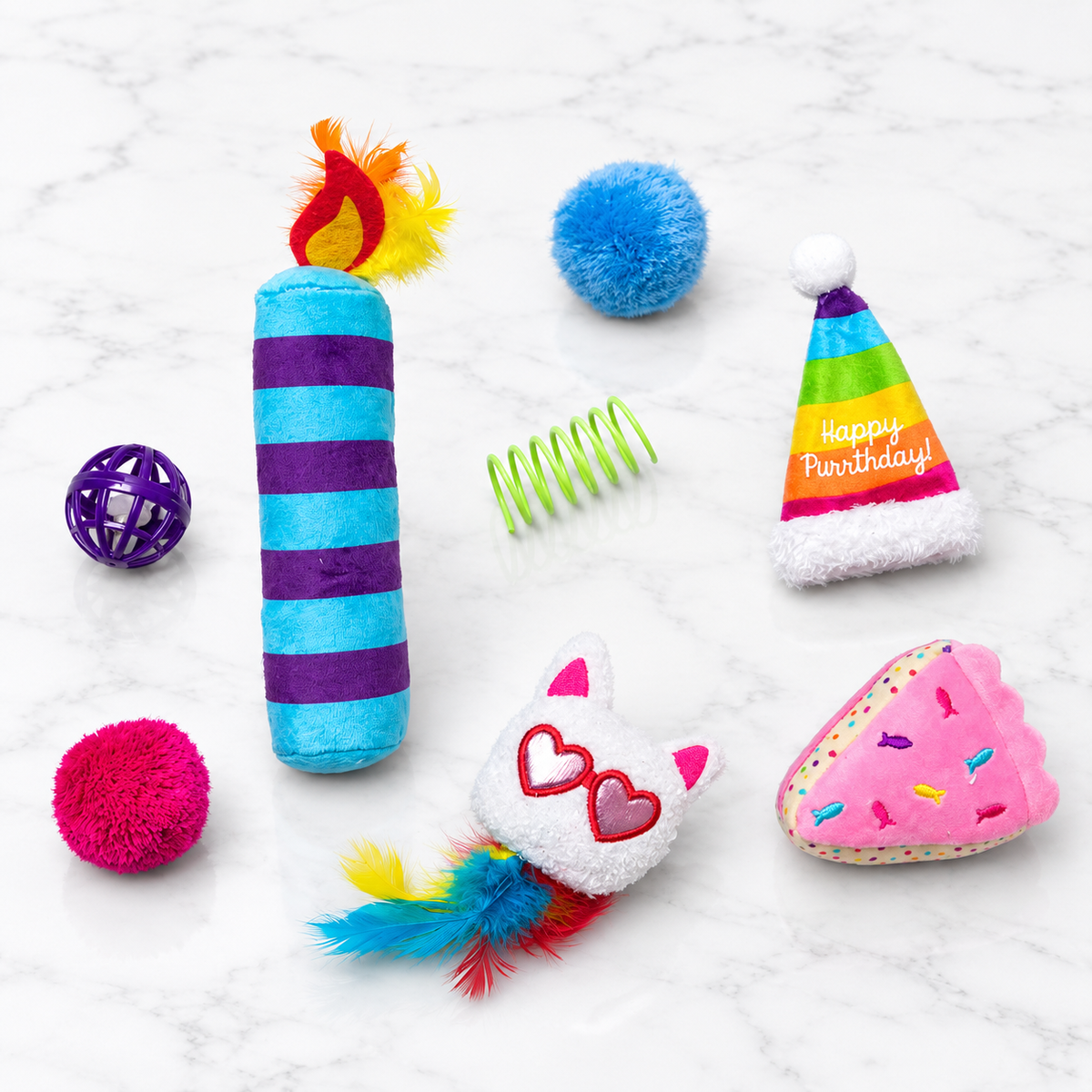 Quirky Kitty Birthday Box 8pk — hero marble