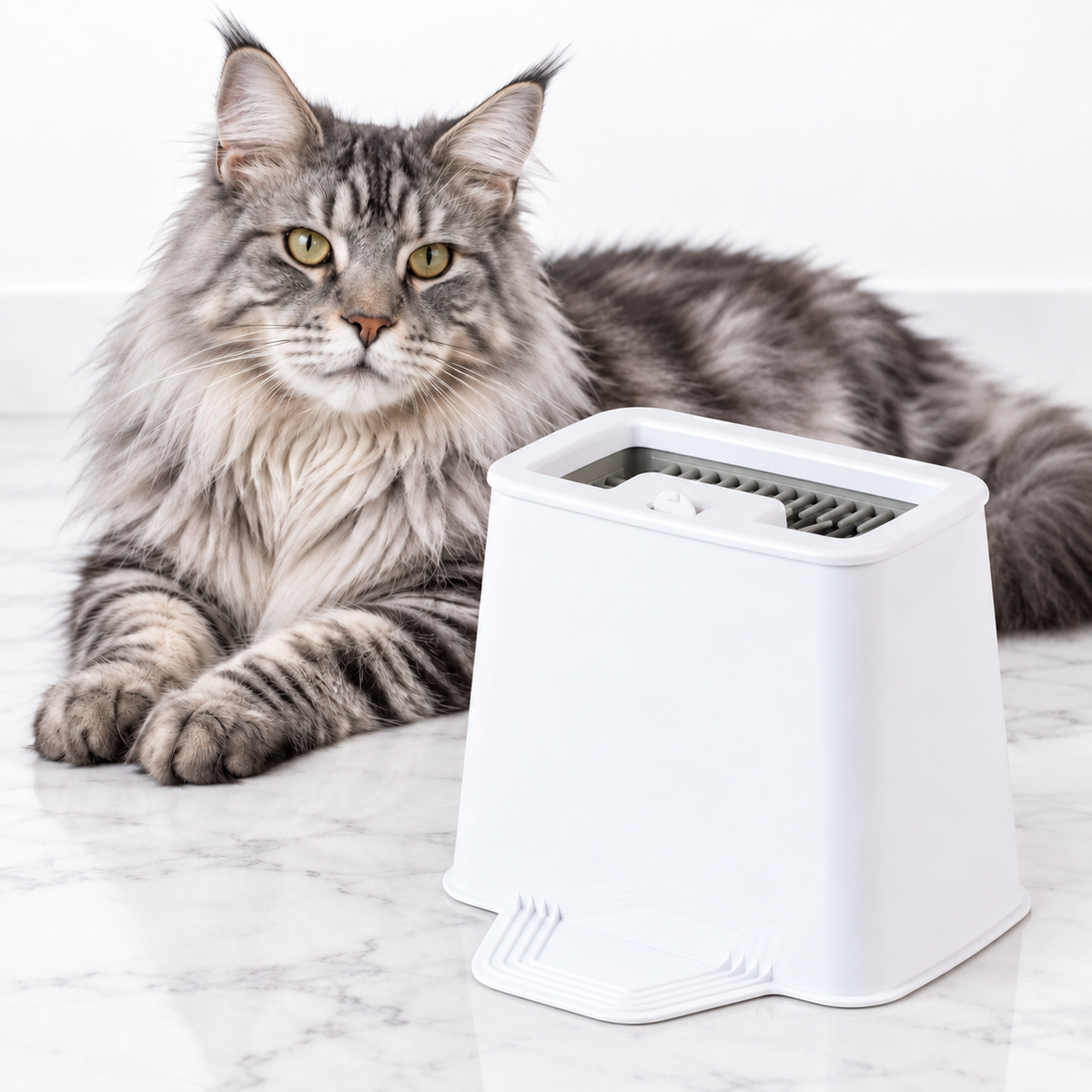 PetFusion 2-in-1 Universal Litter Scoop Holder, White — maine coon silver