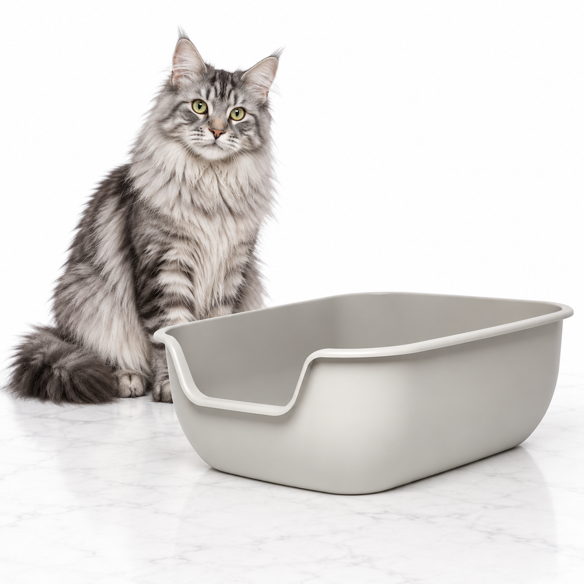 PetFusion BetterBox, Gray, Single Litter Box — maine coon silver