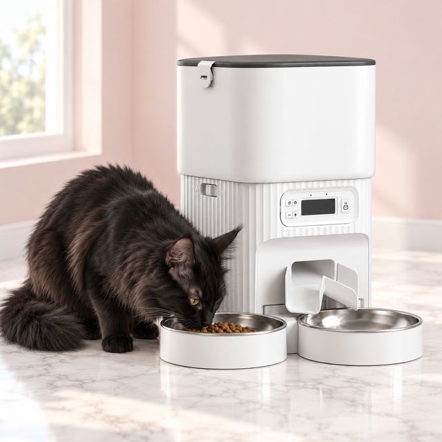 4L Dual-Bowl Automatic Large Cat Feeder