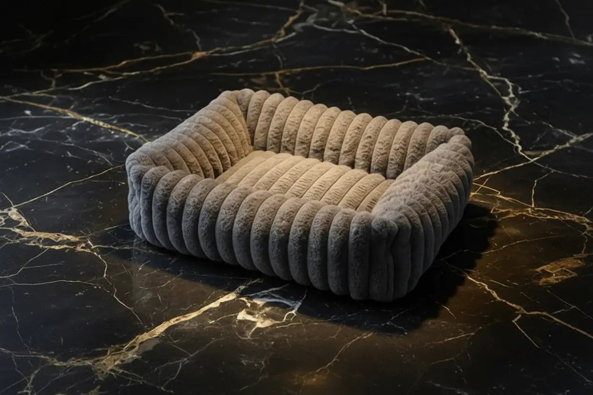 The Velvet Nest rectangular plush cat bed with raised sides
