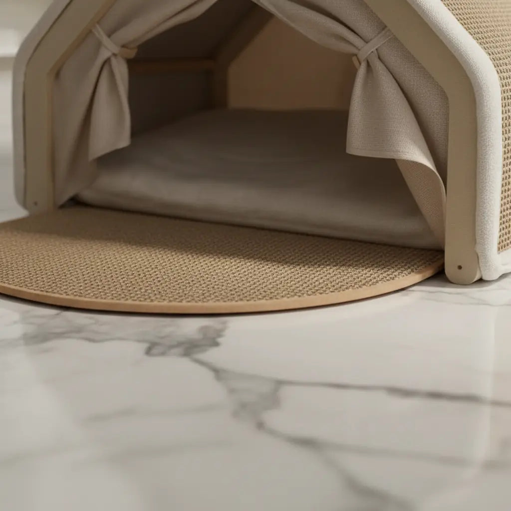 The Koda Pod tent-style cat hideaway shown with an open front
