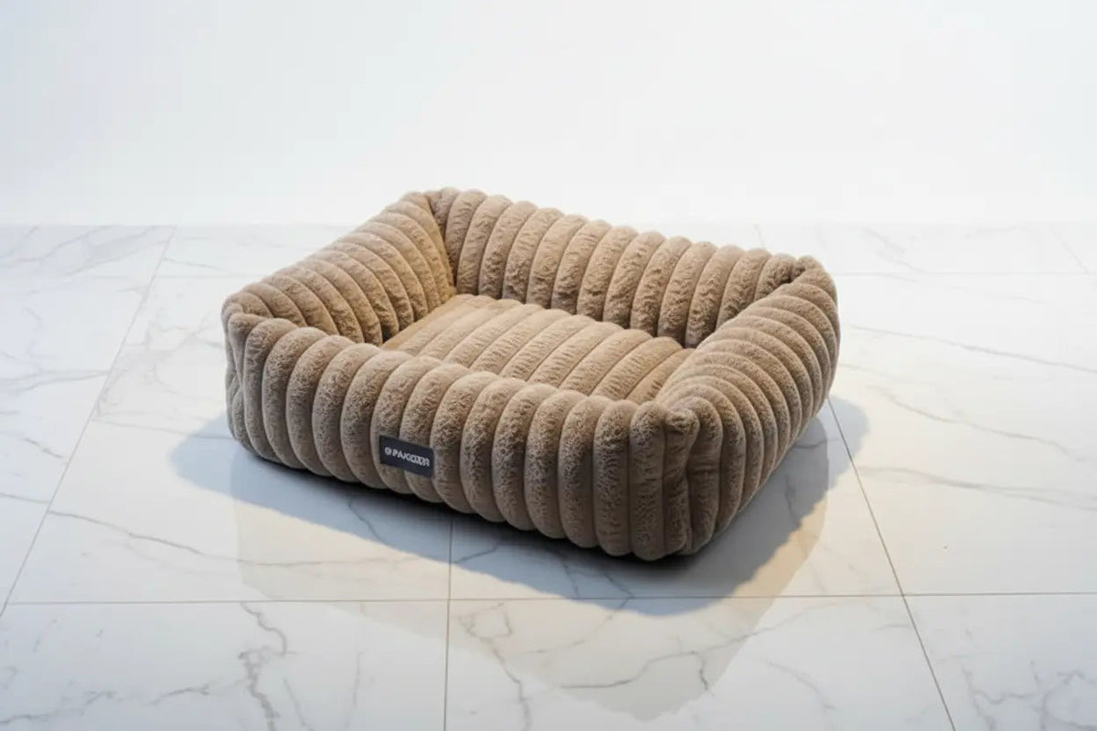 Giant Paws Velvet Nest spacious cat bed with a raised rim.