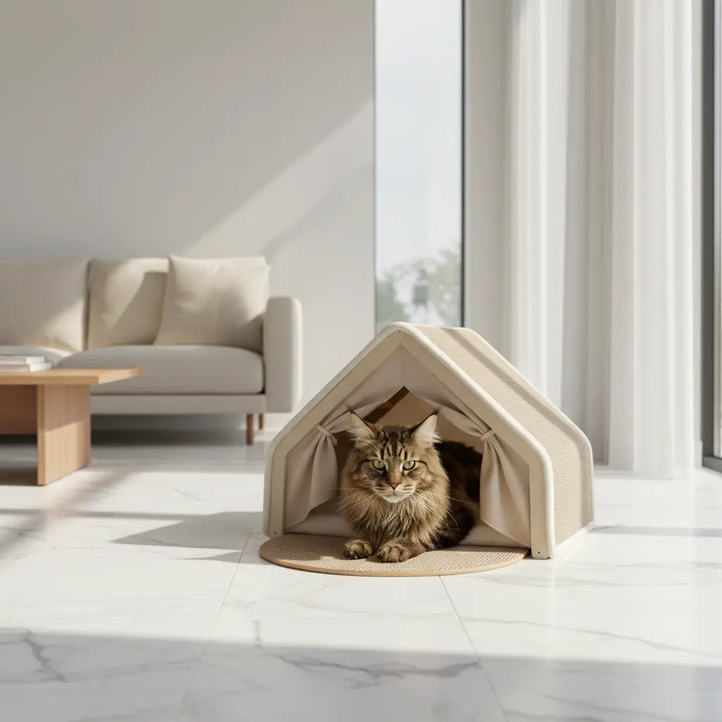 The Koda Pod tent-style cat hideaway with an open front