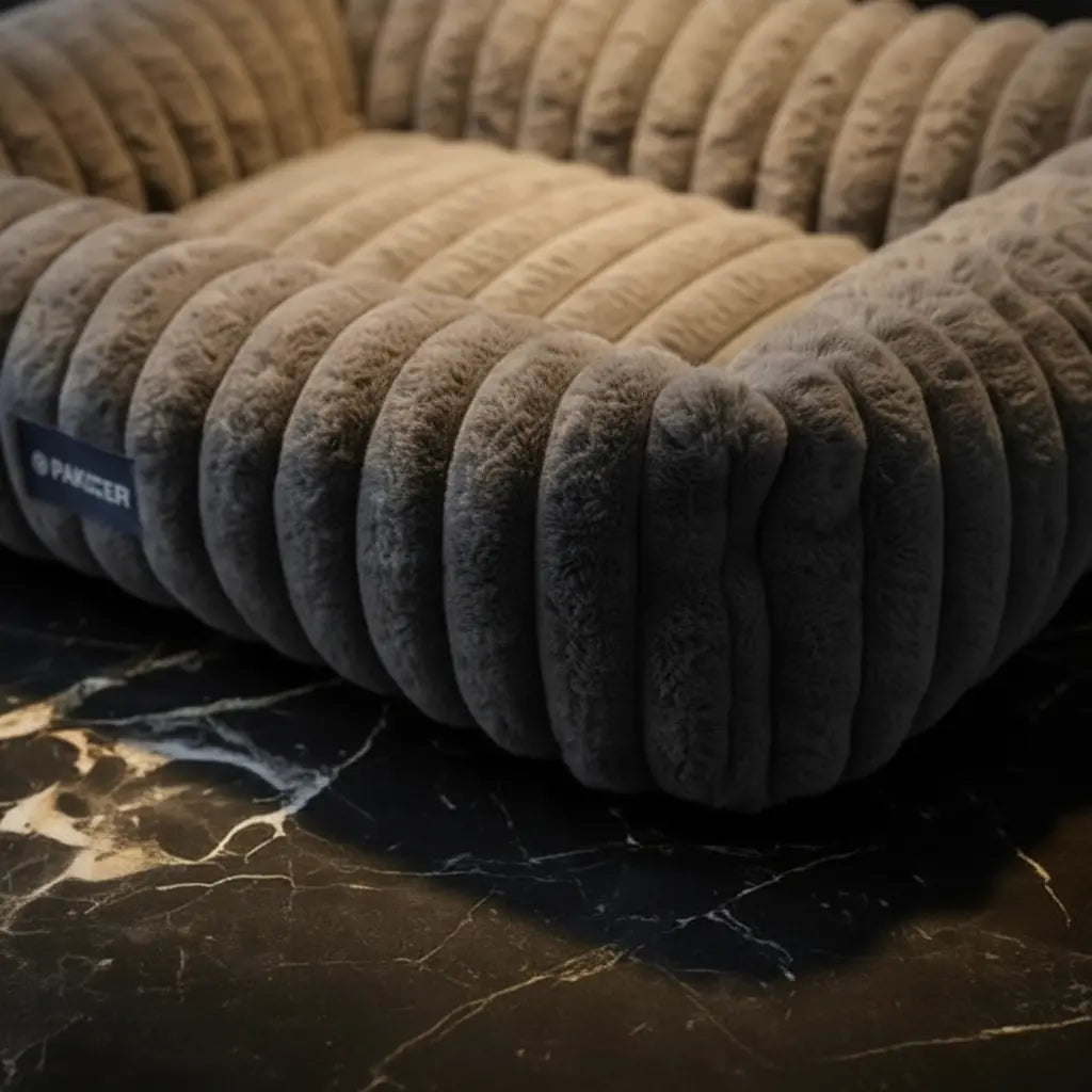 The Velvet Nest rectangular plush cat bed with raised sides