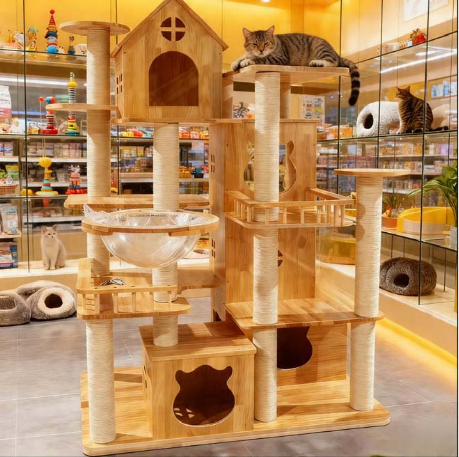 Little Treehouse bespoke design reference shown in a retail setting, not presented as a photograph of a cat show.