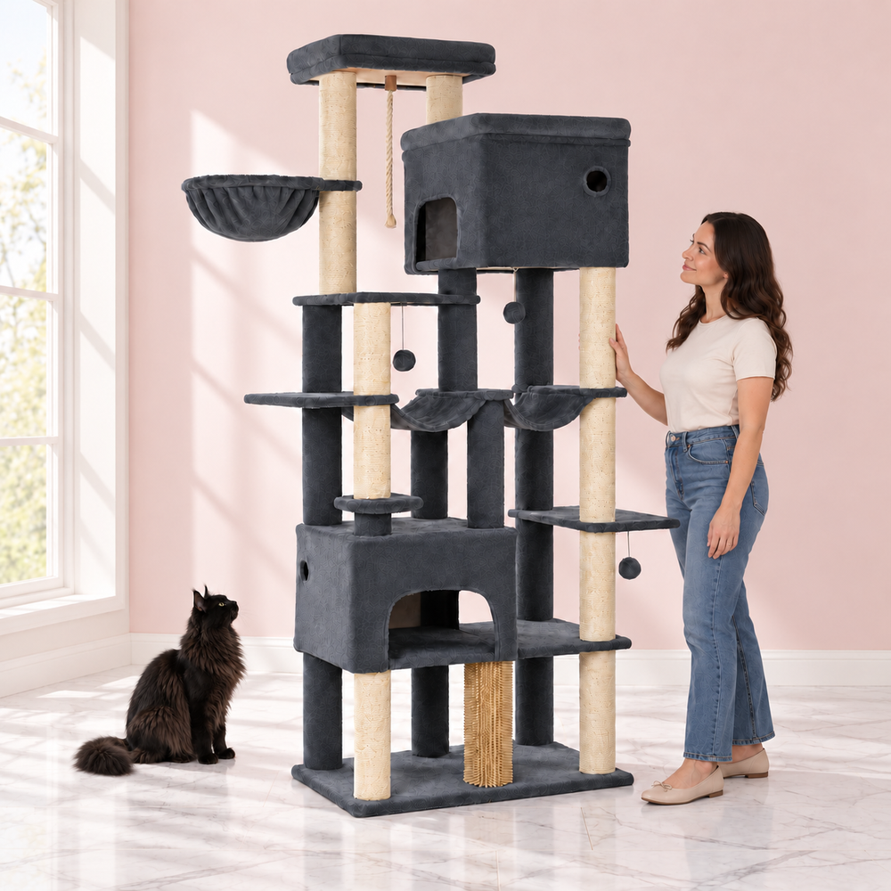 Maine Coon Cat Tree 185cm | Large Cat Tower – Taj-MeowHall
