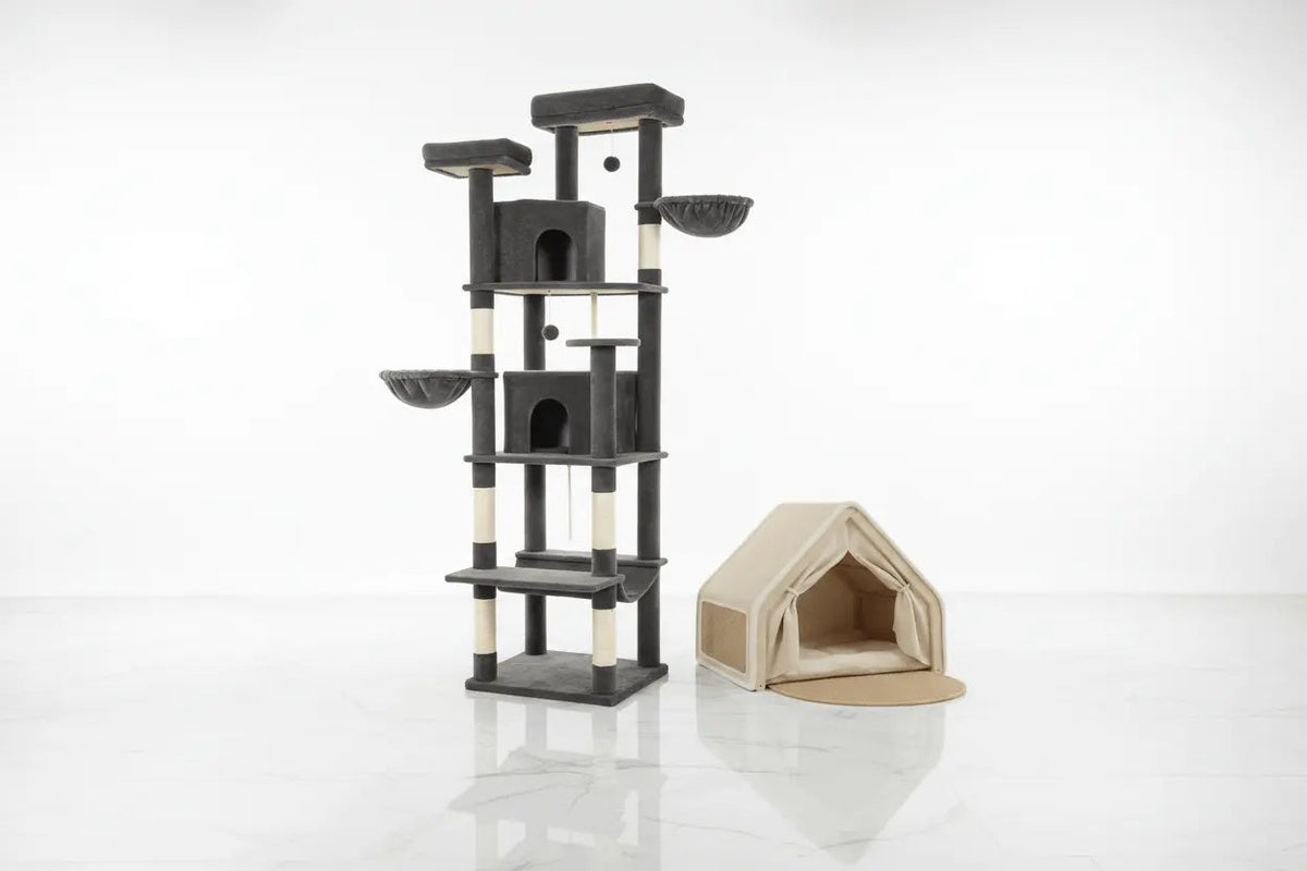 The Tower & Den Bundle — Cat Tower & Hideaway Tent for Large Cats