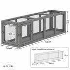 150cm wooden cat tunnel dimensions and 31.5cm entrances