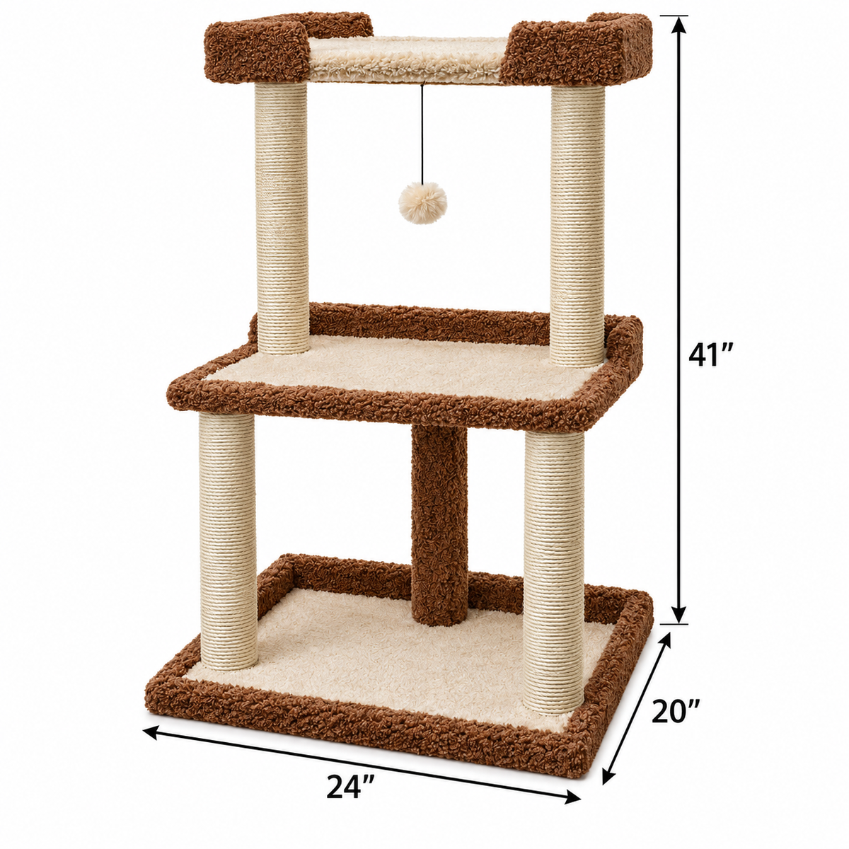 Armarkat B4120 Coffee Brown — dimensions inches