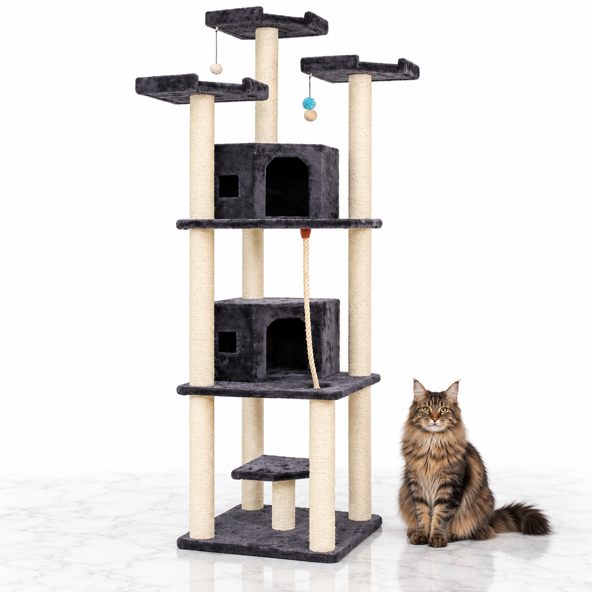 Armarkat A8202 82-inch Cat Tree, Dark Charcoal — maine coon brown