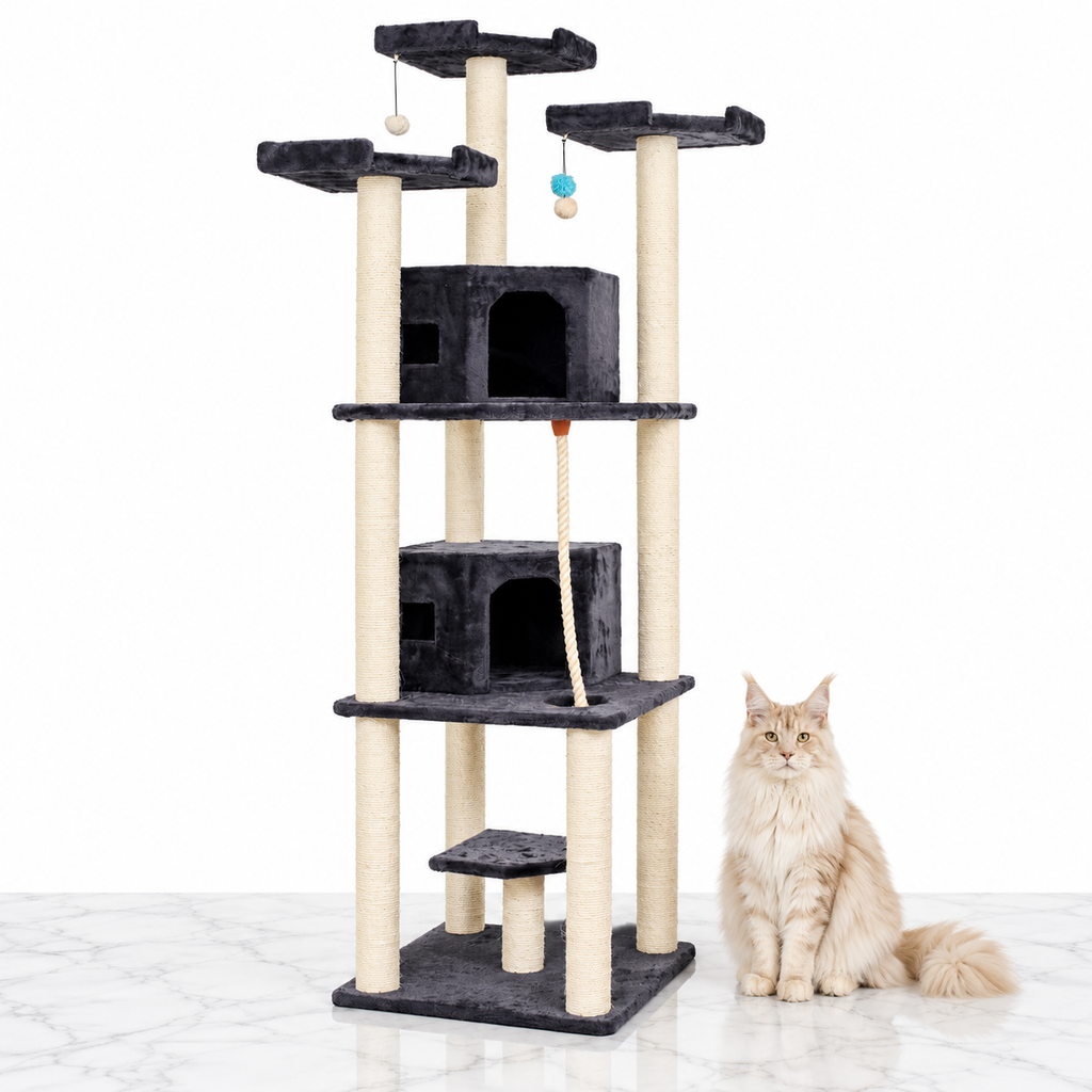 Armarkat A8202 82-inch Cat Tree, Dark Charcoal — maine coon cream
