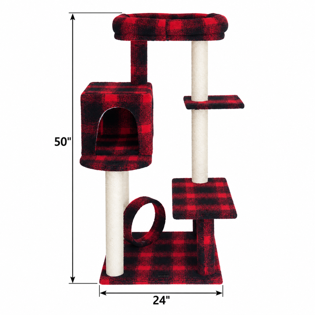 Armarkat B5008 Cat Tree, Scotch Plaid — dimensions inches