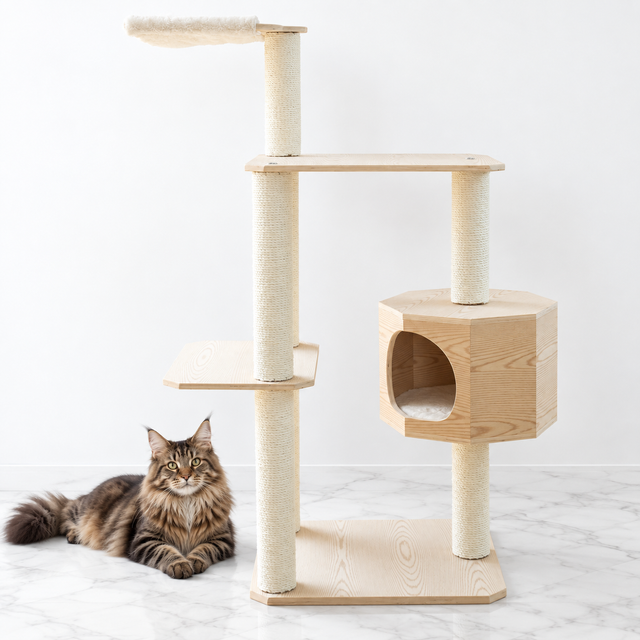 Armarkat Premium Wood Cat Tree S5402 — maine coon brown