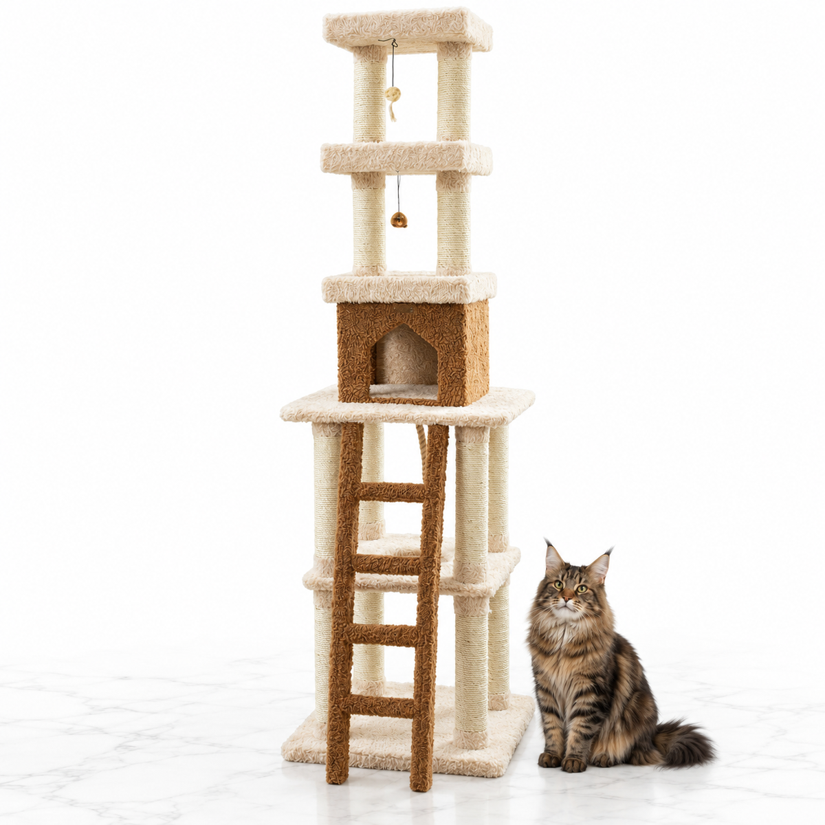Armarkat X8303 84-inch Premium Cat Tree, Beige — maine coon brown