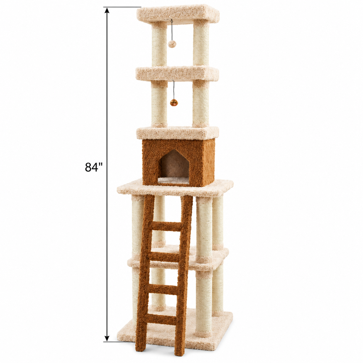 Armarkat X8303 84-inch Premium Cat Tree, Beige — dimensions inches