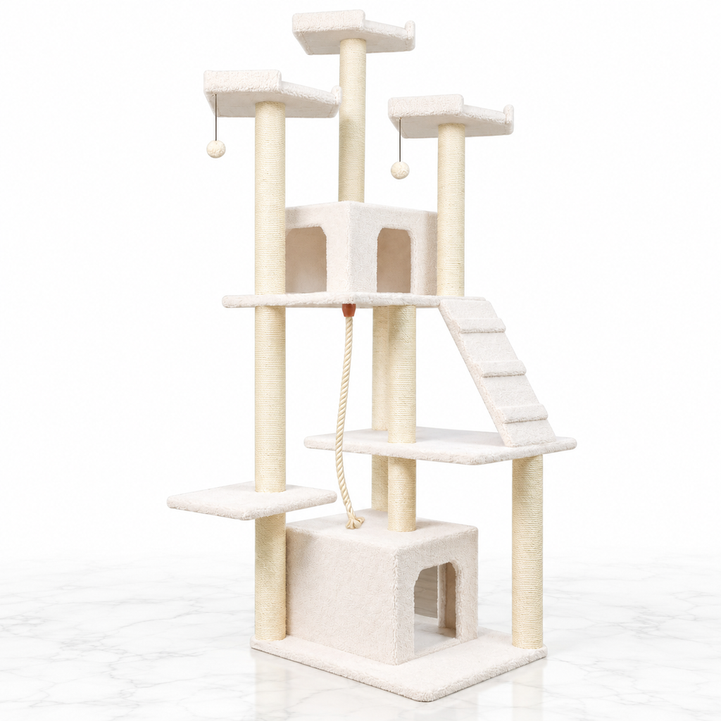 Armarkat B8201 82-inch Classic Cat Tree, Ivory — hero marble