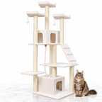 Armarkat B8201 82-inch Classic Cat Tree, Ivory — maine coon brown