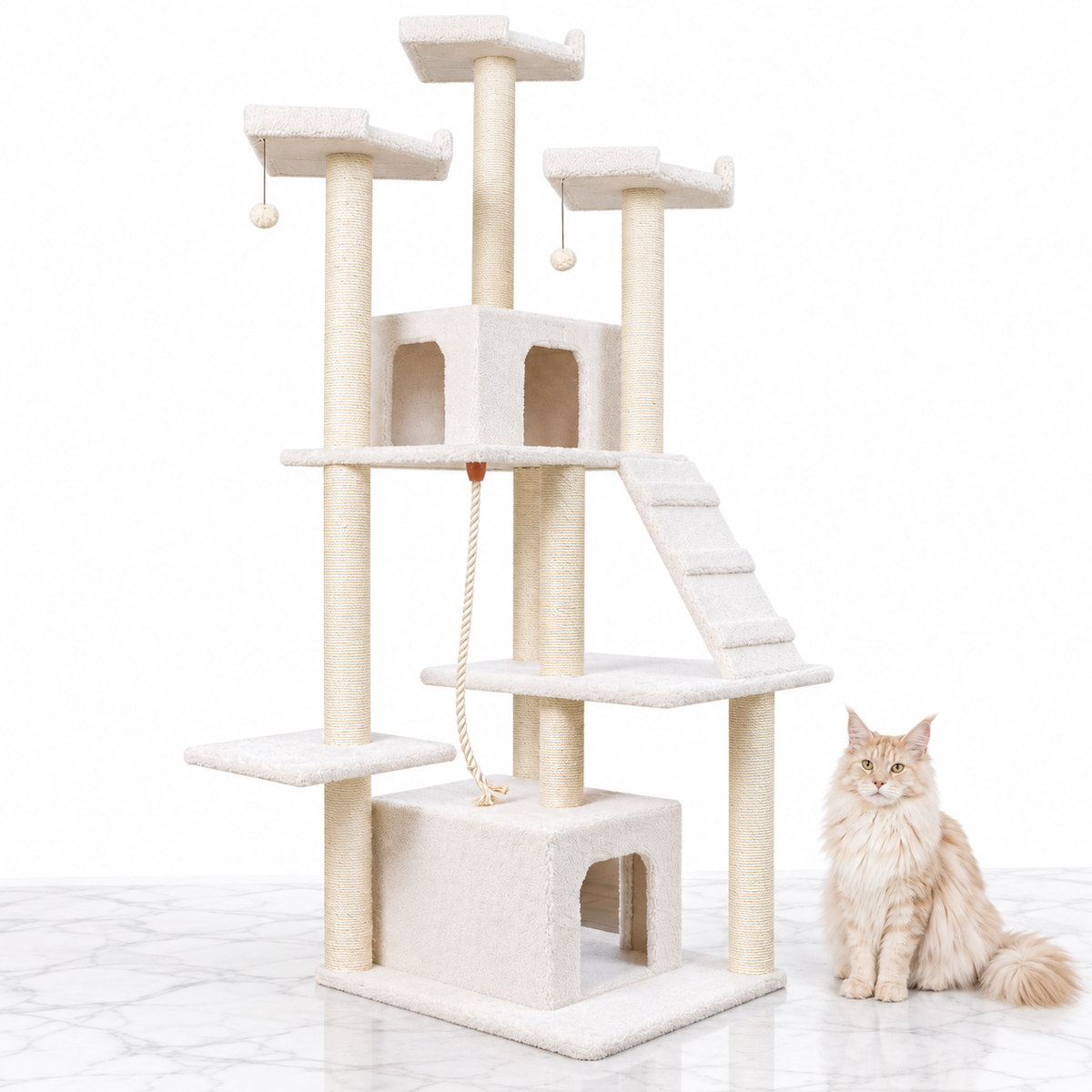 Armarkat B8201 82-inch Classic Cat Tree, Ivory — maine coon cream