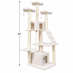 Armarkat B8201 82-inch Classic Cat Tree, Ivory — dimensions inches