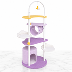 62-Inch Metal Frame Cat Tower, Purple — hero marble