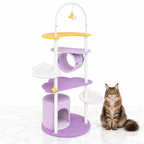 62-Inch Metal Frame Cat Tower, Purple — maine coon brown