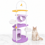 62-Inch Metal Frame Cat Tower, Purple — maine coon cream