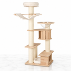 69-inch Wooden Cat Tree with Hammock and Clear Capsule — hero marble