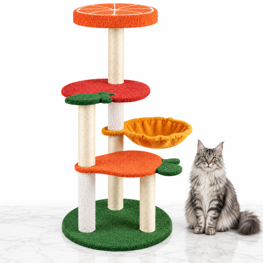 39-inch Fruit Cat Tree, Red and Orange — maine coon silver