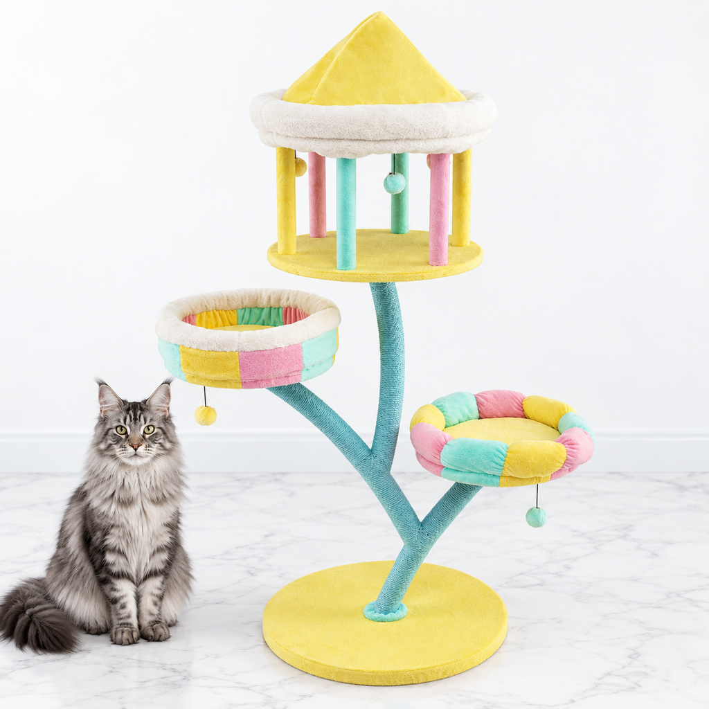 Costway Multi-Layer Cat Tree PV10161 Color — maine coon silver