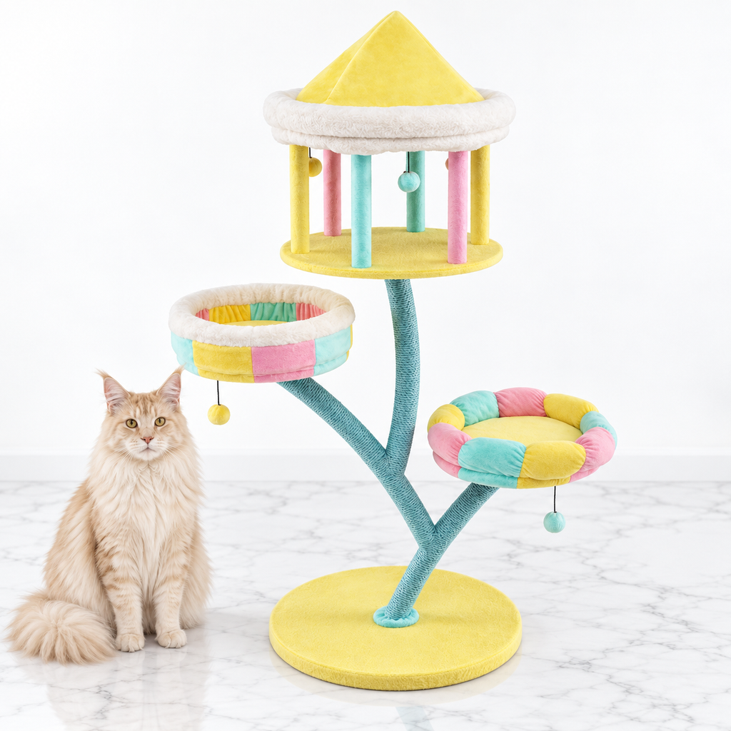 Costway Multi-Layer Cat Tree PV10161 Color — maine coon cream