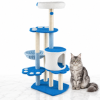 54-Inch Modern Paw Cat Tree, Blue — maine coon silver