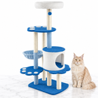 54-Inch Modern Paw Cat Tree, Blue — maine coon cream