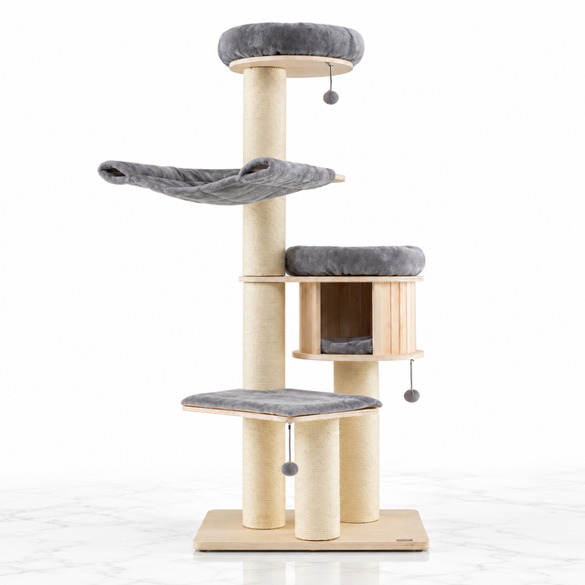 Costway PS7478 gray cat tree — hero marble
