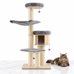 Costway PS7478 gray cat tree — maine coon brown