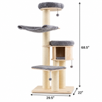 Costway PS7478 gray cat tree — dimensions inches