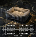 The Velvet Nest plush ribbed rectangular cat bed with raised sides, available in four sizes