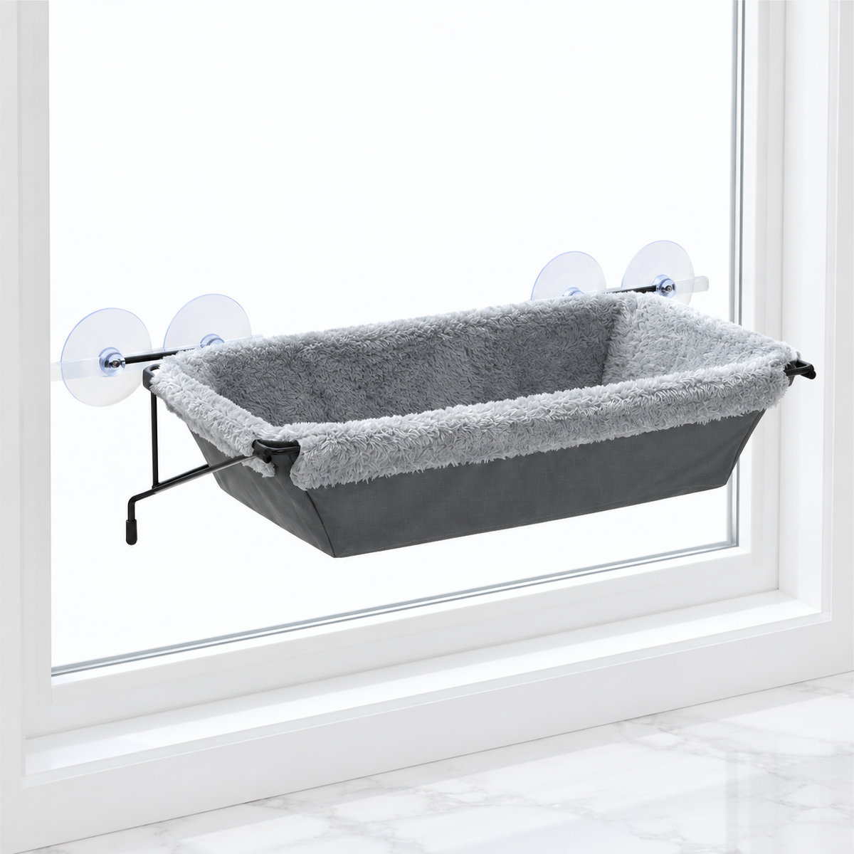 EZ Mount Window Hammock, Gray — hero marble