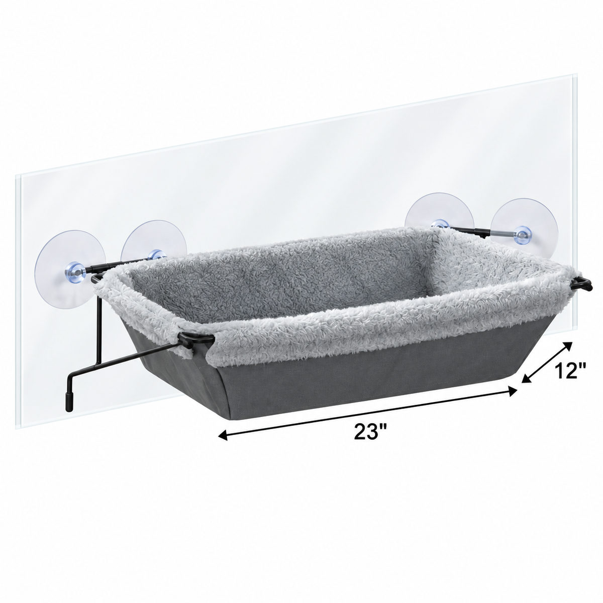 EZ Mount Window Hammock, Gray — dimensions inches