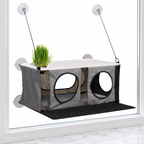 EZ Mount Penthouse Cat Perch with Grass Grow Station — hero marble