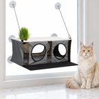 EZ Mount Penthouse Cat Perch with Grass Grow Station — maine coon cream