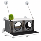 EZ Mount Penthouse Cat Perch with Grass Grow Station — dimensions inches