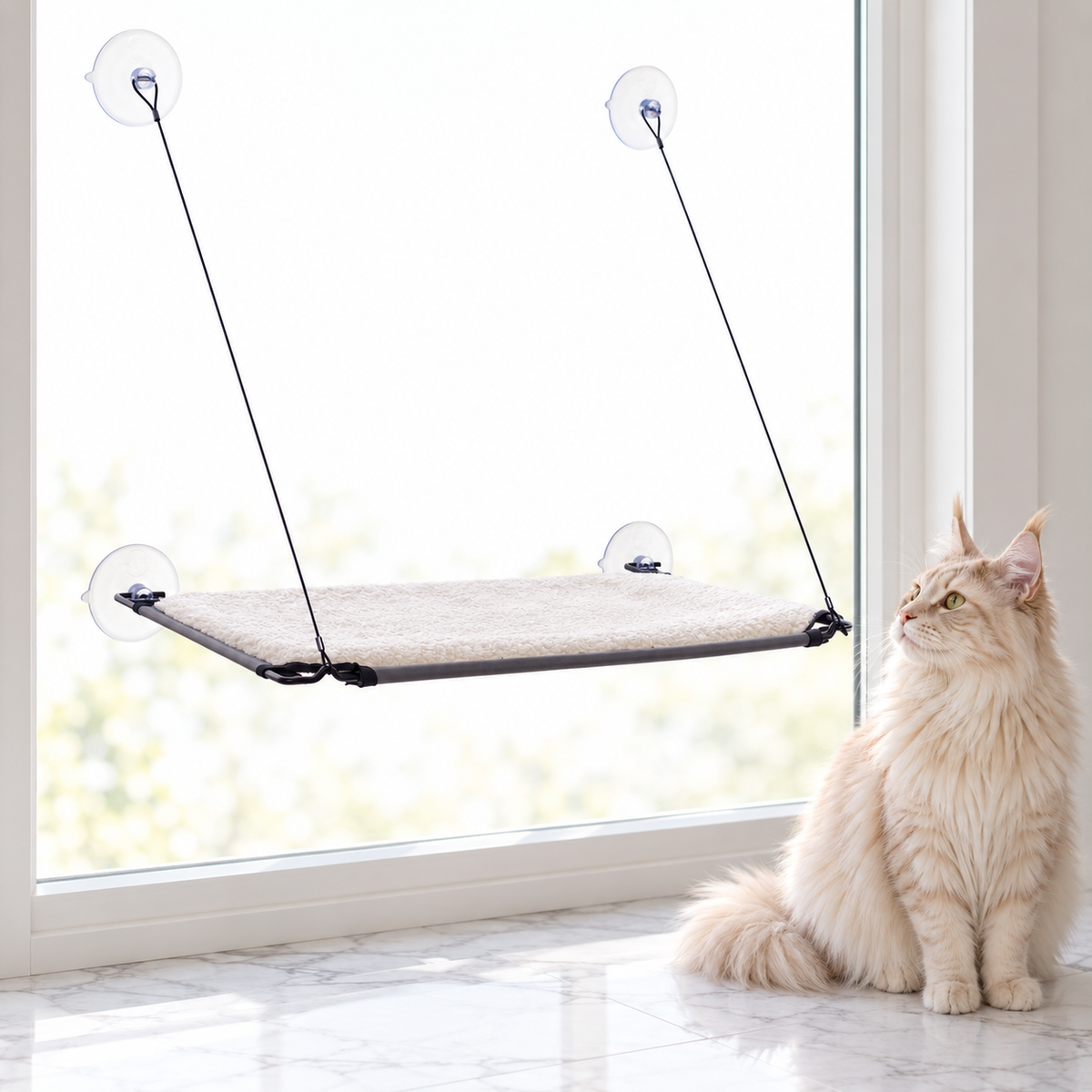 Window Lounger Kitty Sill, Single Level — maine coon cream