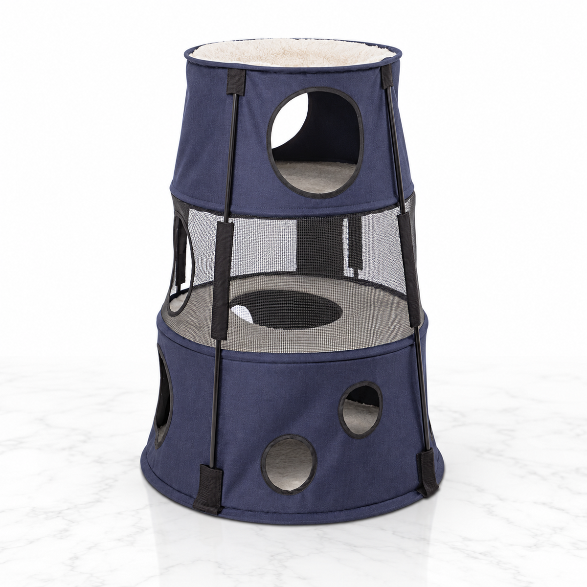 Kitty Tower, Three Story, Dark Denim — hero marble