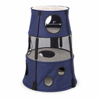 Kitty Tower, Three Story, Dark Denim — dimensions inches