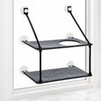 EZ Mount Window Kitty Sill Double Stack, Gray — hero marble