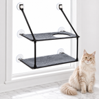 EZ Mount Window Kitty Sill Double Stack, Gray — maine coon cream