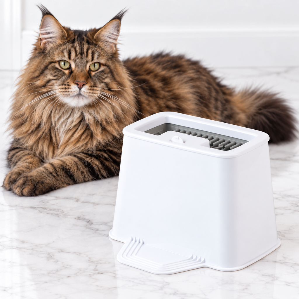 PetFusion 2-in-1 Universal Litter Scoop Holder, White — maine coon brown